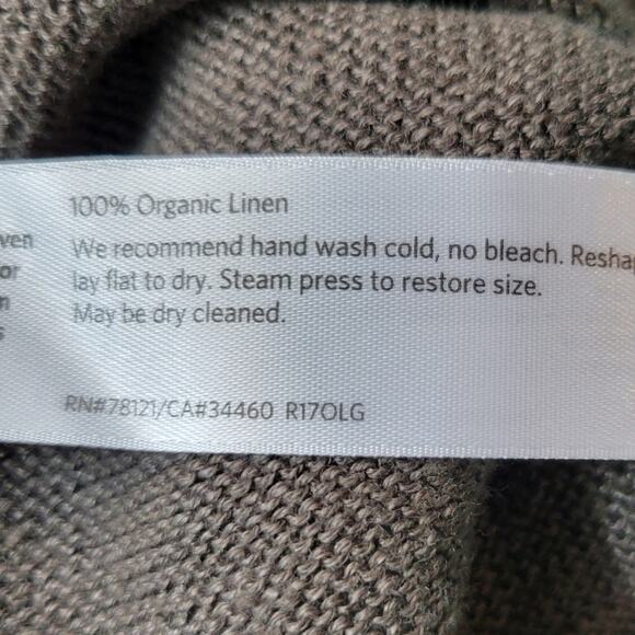 Eileen Fisher Organic Linen V-Neck Sweater Brown XS - Picture 6 of 6